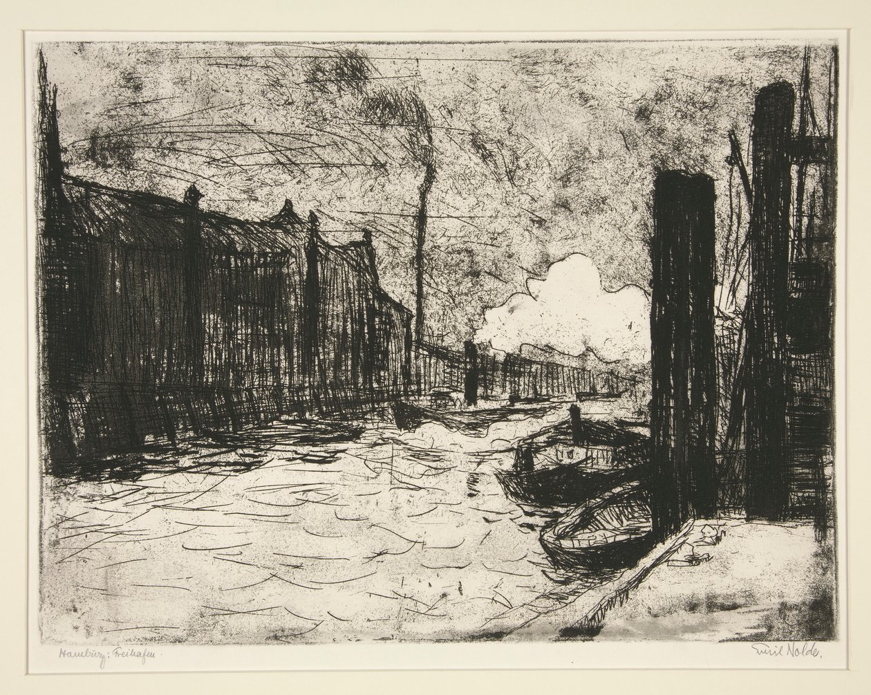 Hamburg, Szabadkikötő (Hamburgi kikötő) alkotó: Emil Nolde