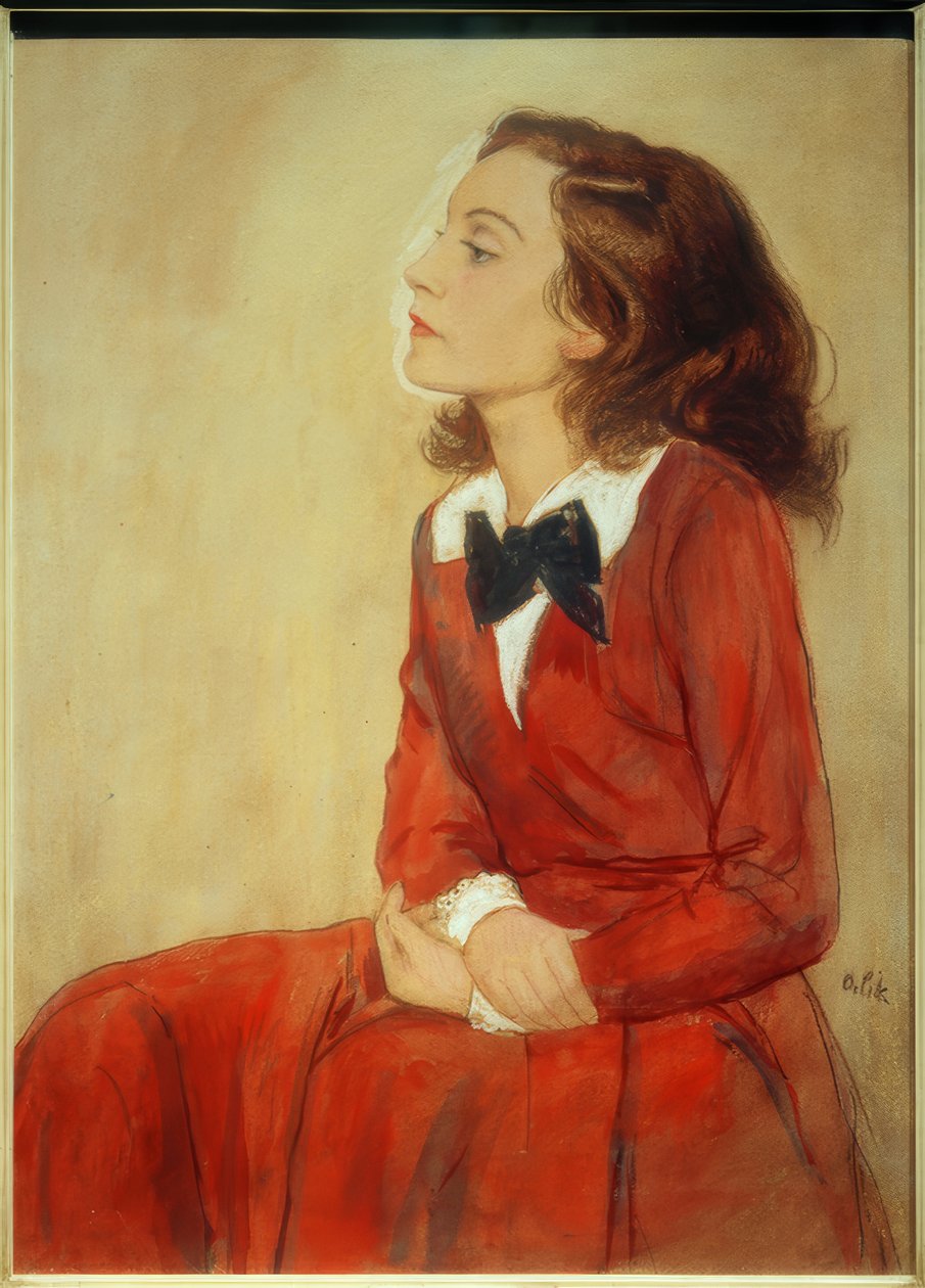 Erzsébet Bergner, portré / rajz v. E. Orlik alkotó: Emil Orlik