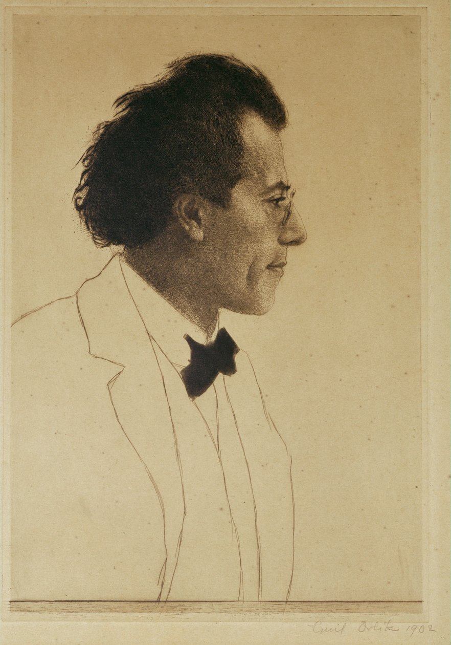 Gustav Mahler, zeneszerző és karmester alkotó: Emil Orlik