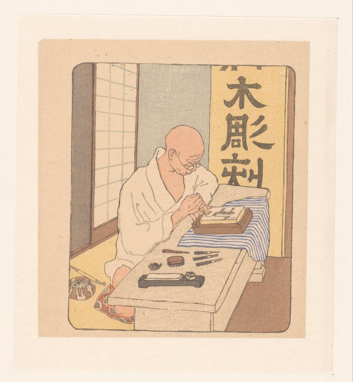 Japán fafaragó alkotó: Emil Orlik