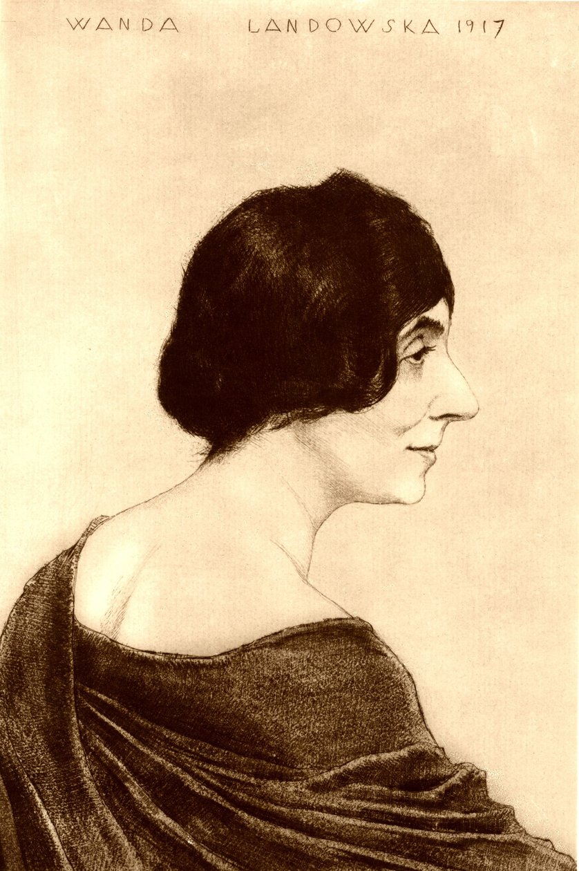 Wanda Landowska portréja 1879-1959, 1917 alkotó: Emil Orlik