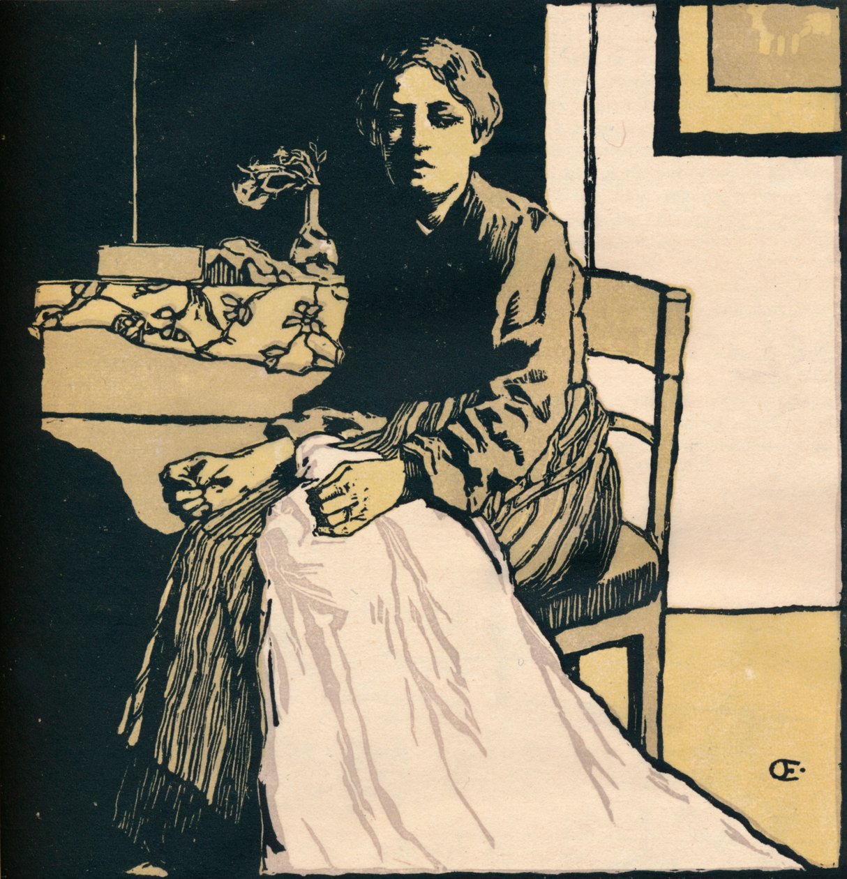 A varrónő, c1900 alkotó: Emil Orlik