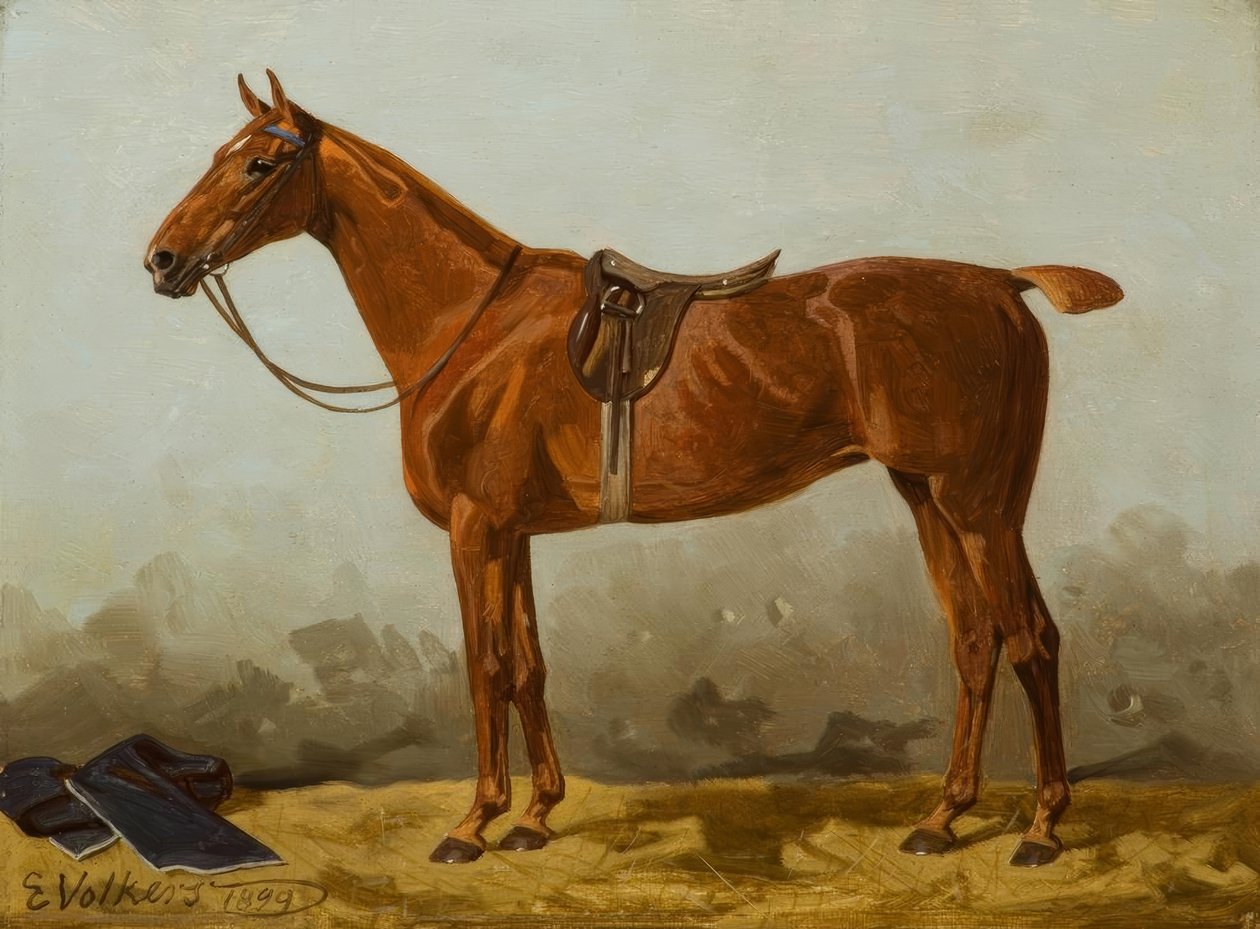 E. Volkers, Gesattelter Fuchs alkotó: Emil Volkers