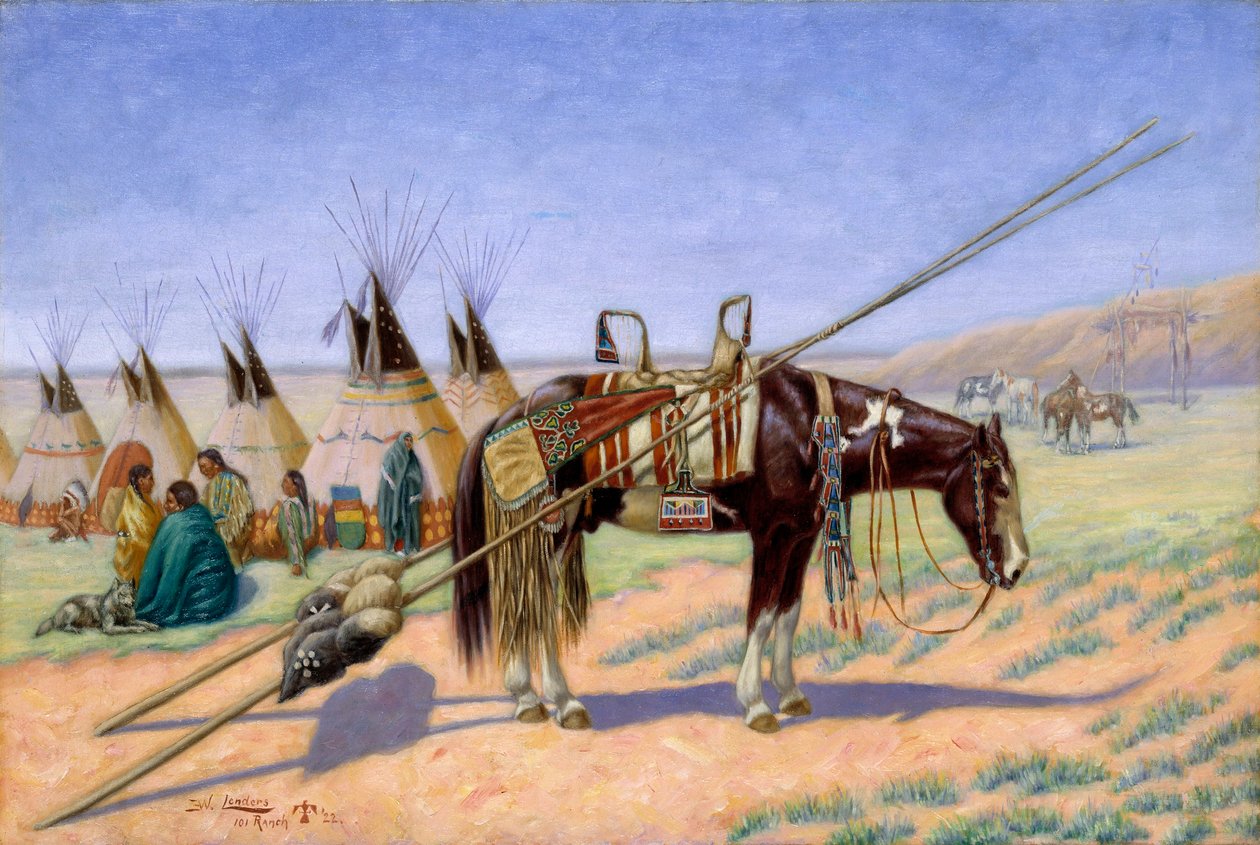 Indiánok a 101 Ranch táborában alkotó: Emil W. Lenders