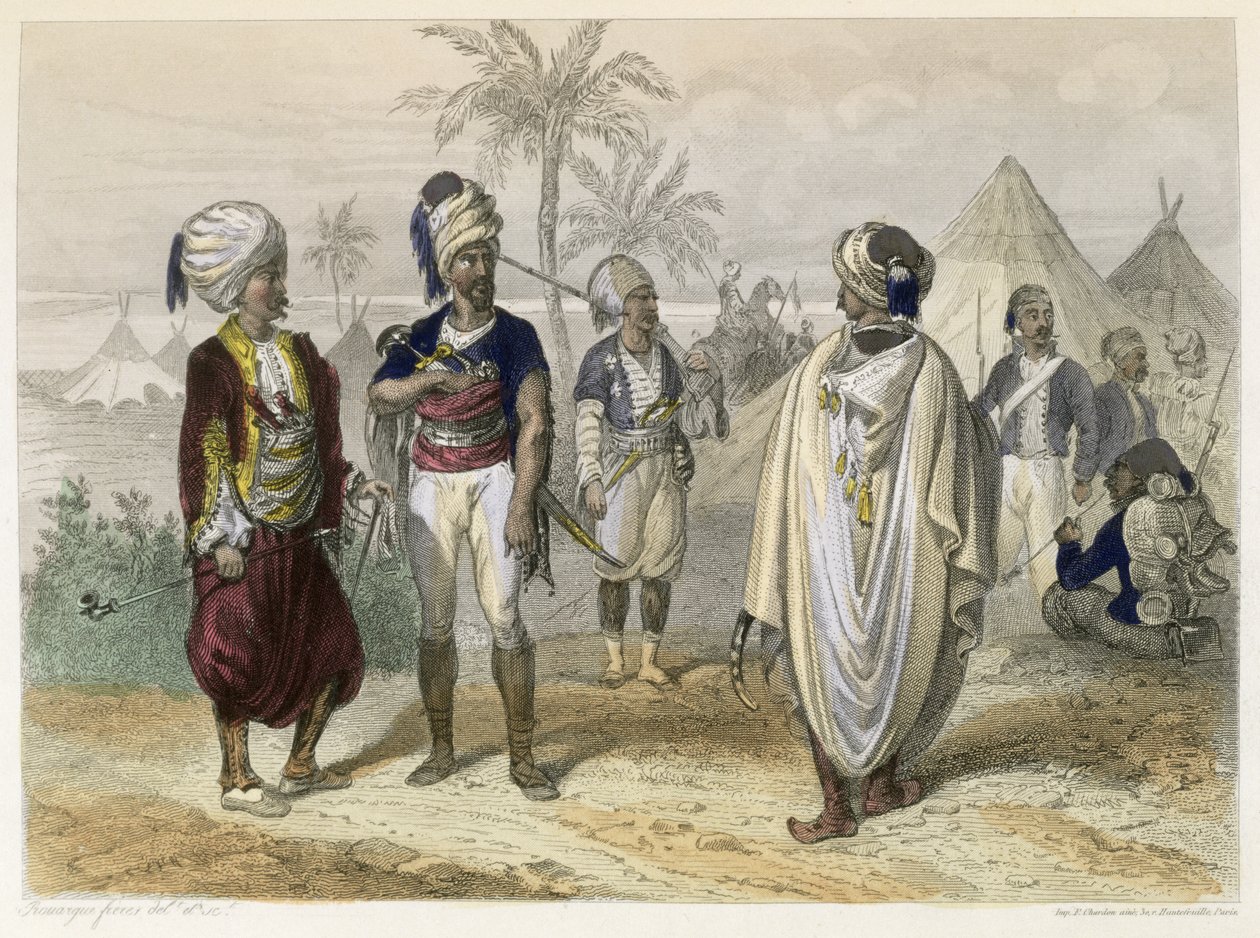 Török önkéntes tábor, „Konstantinápolyból és a Fekete-tengerről”, a Rouergue testvérek metszete, 1855 alkotó: Emile and Rouergue Rouergue