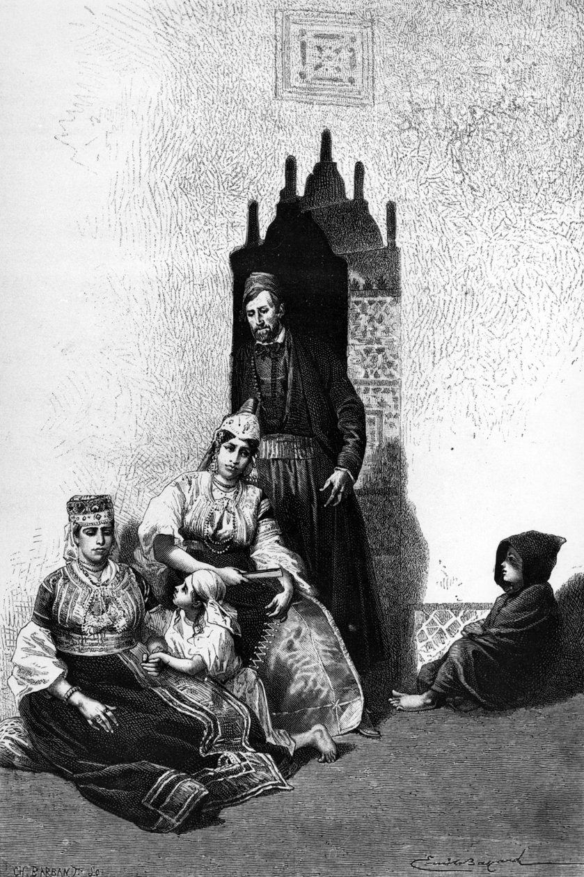 Egy marokkói zsidó család, 1878 alkotó: Emile Antoine Bayard