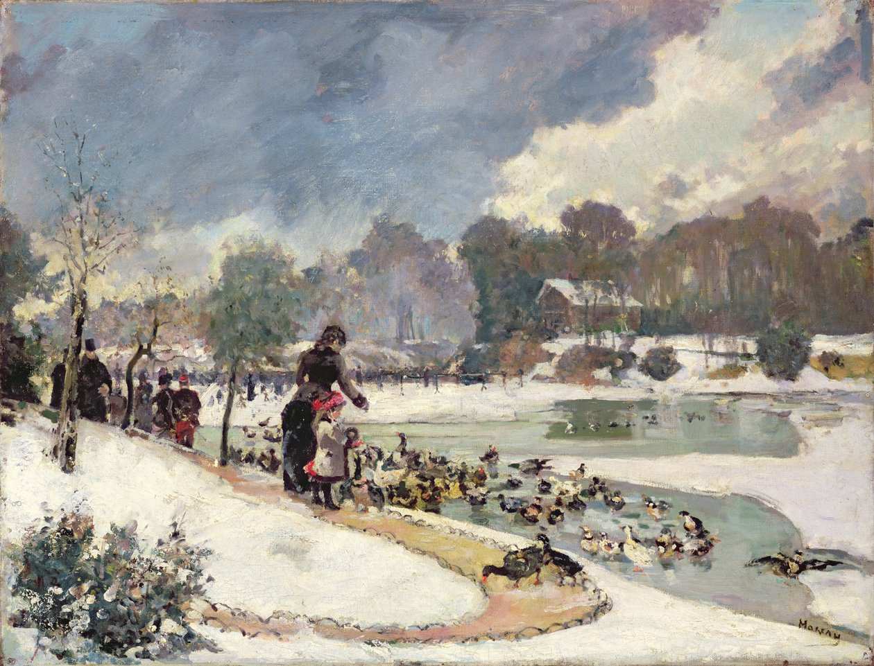 Kacsák a Bois de Boulogne-ban alkotó: Emile Antoine Guillier