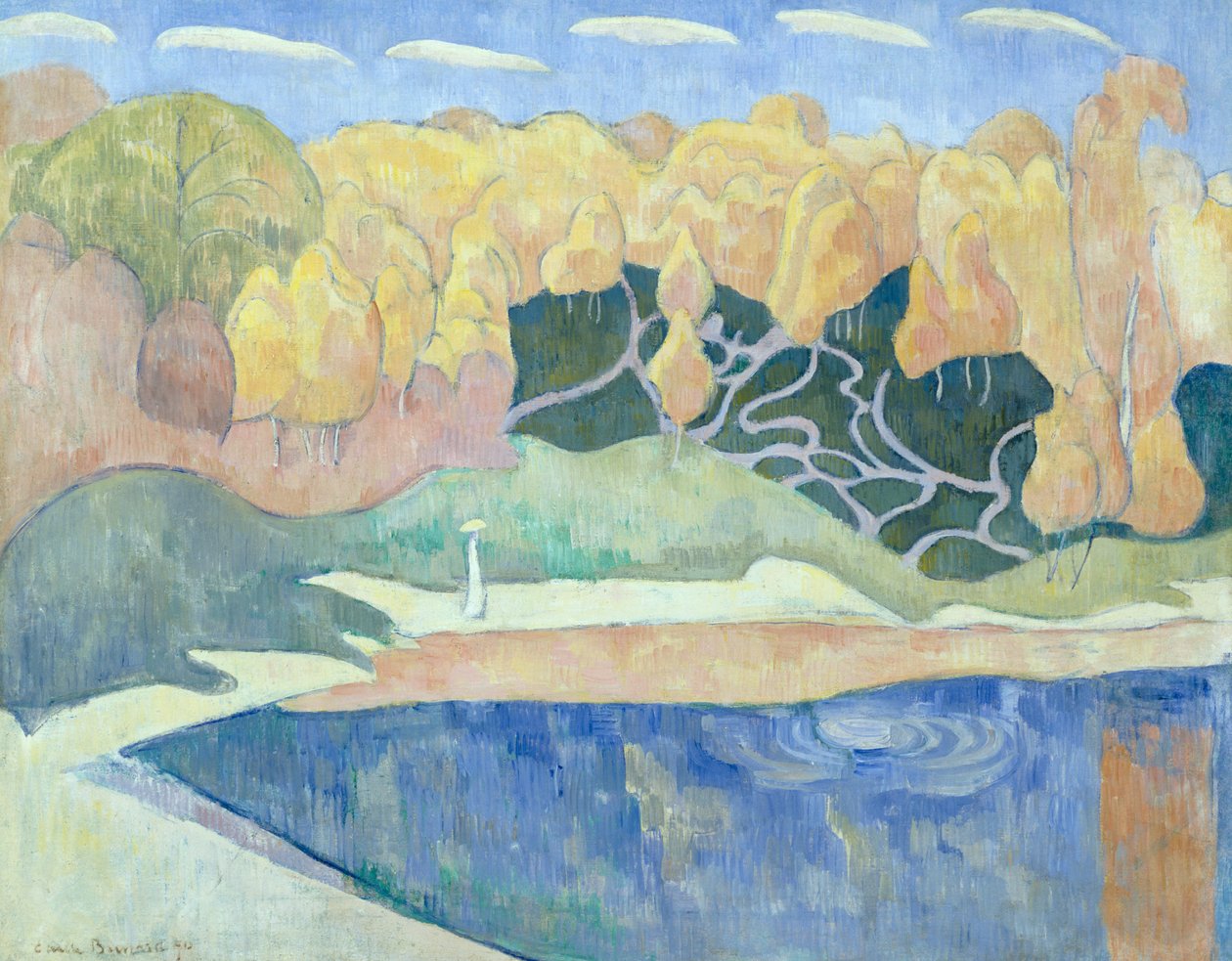 Nő sétál a sugárút partján, 1890 alkotó: Emile Bernard