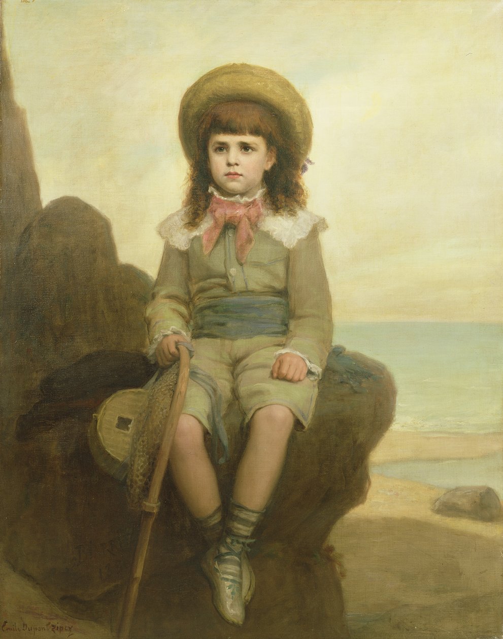 Fiatal fiú a sziklán alkotó: Emile Dupont Zipcy