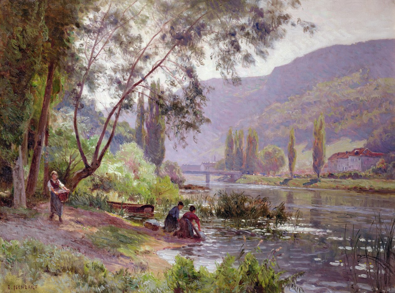 A folyó szélén alkotó: Emile Isenbart