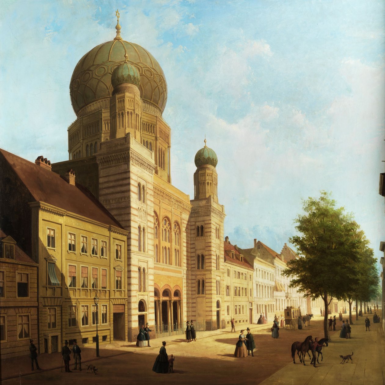 Az új zsinagóga az Oranienburger Strasse -n alkotó: Emile Pierre Joseph De Cauwer