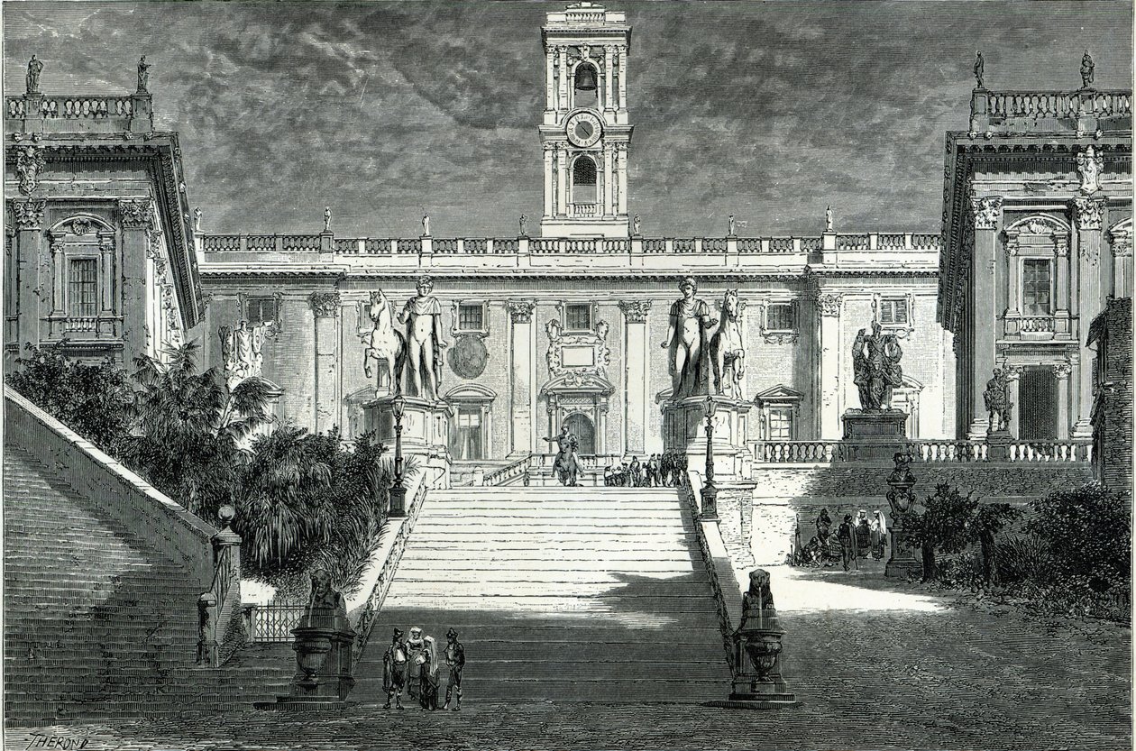 A szenátori palota homlokzata, Róma alkotó: Emile Theodore Therond