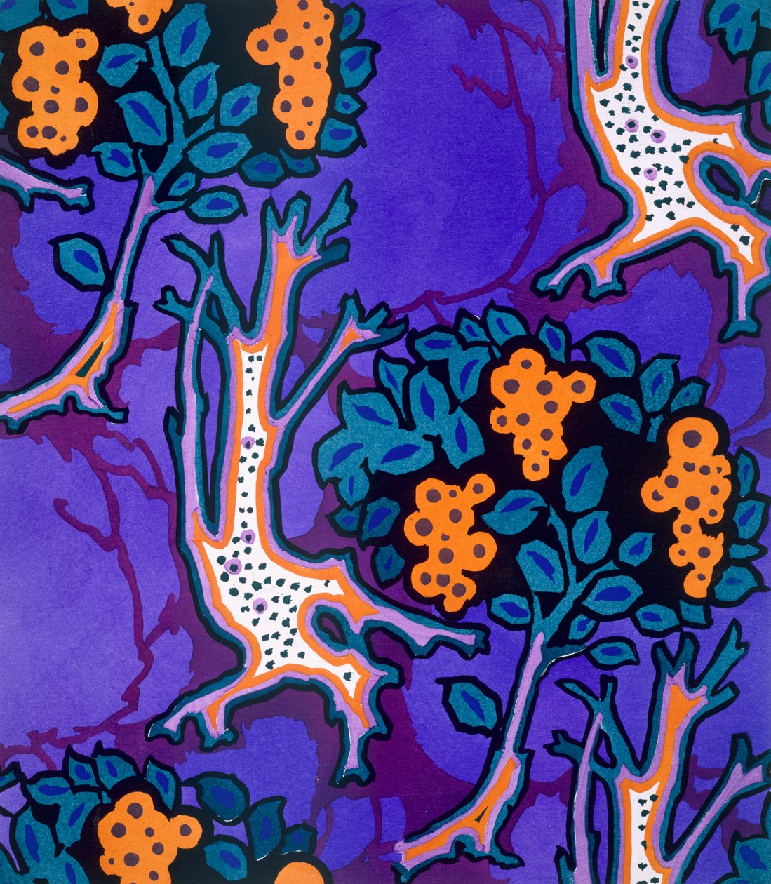 Tervezés az 1925-ben megjelent „New Floral Designs and Colours”-tól (színes litho) alkotó: Émile Allain Séguy