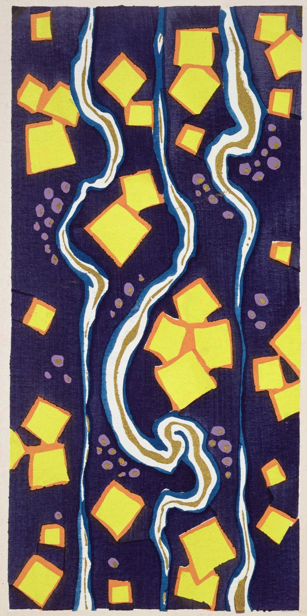 Tervezési motívum a „Floreal: Dessins & Coloris Nouveaux”-ból, 1920 körül (stencilnyomat) alkotó: Émile Allain Séguy