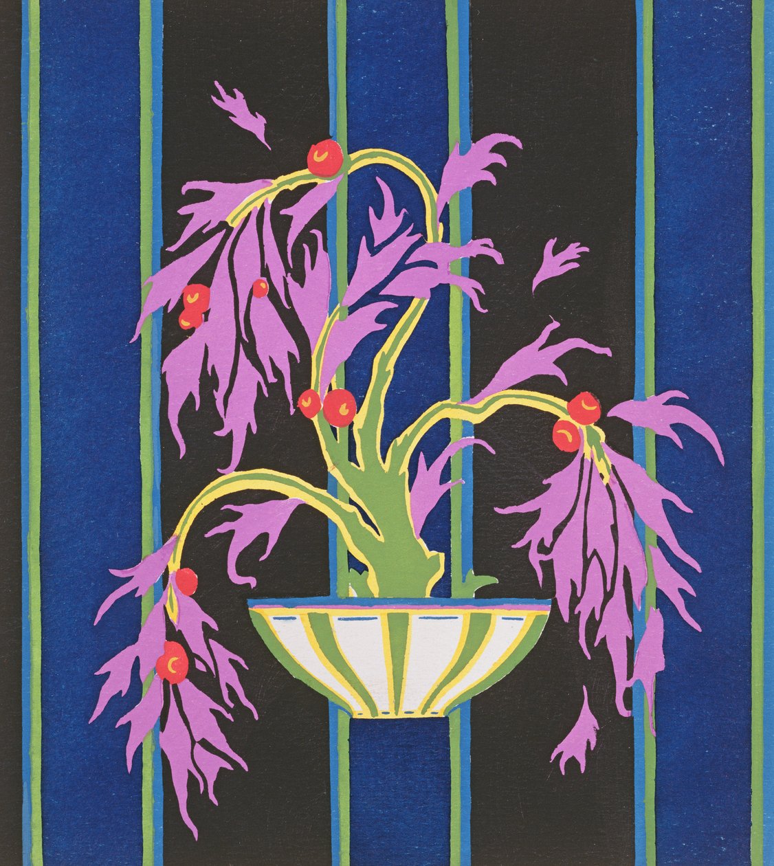 Tervezési motívum a „Floreal: Dessins & Coloris Nouveaux”-ból, 1920 körül (stencilnyomat) alkotó: Émile Allain Séguy