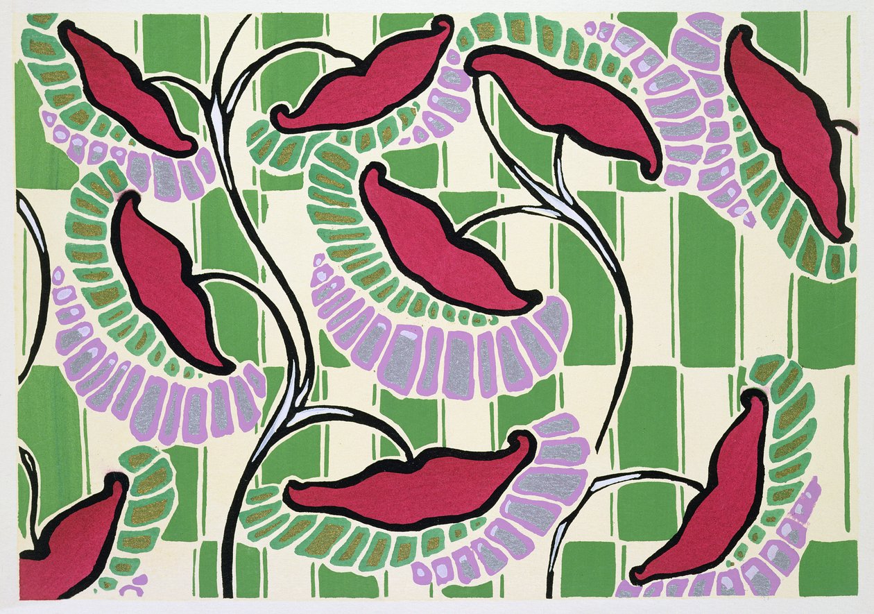 Virágmintás motívum a „Floreal: New Designs & Colors”-tól alkotó: Émile Allain Séguy