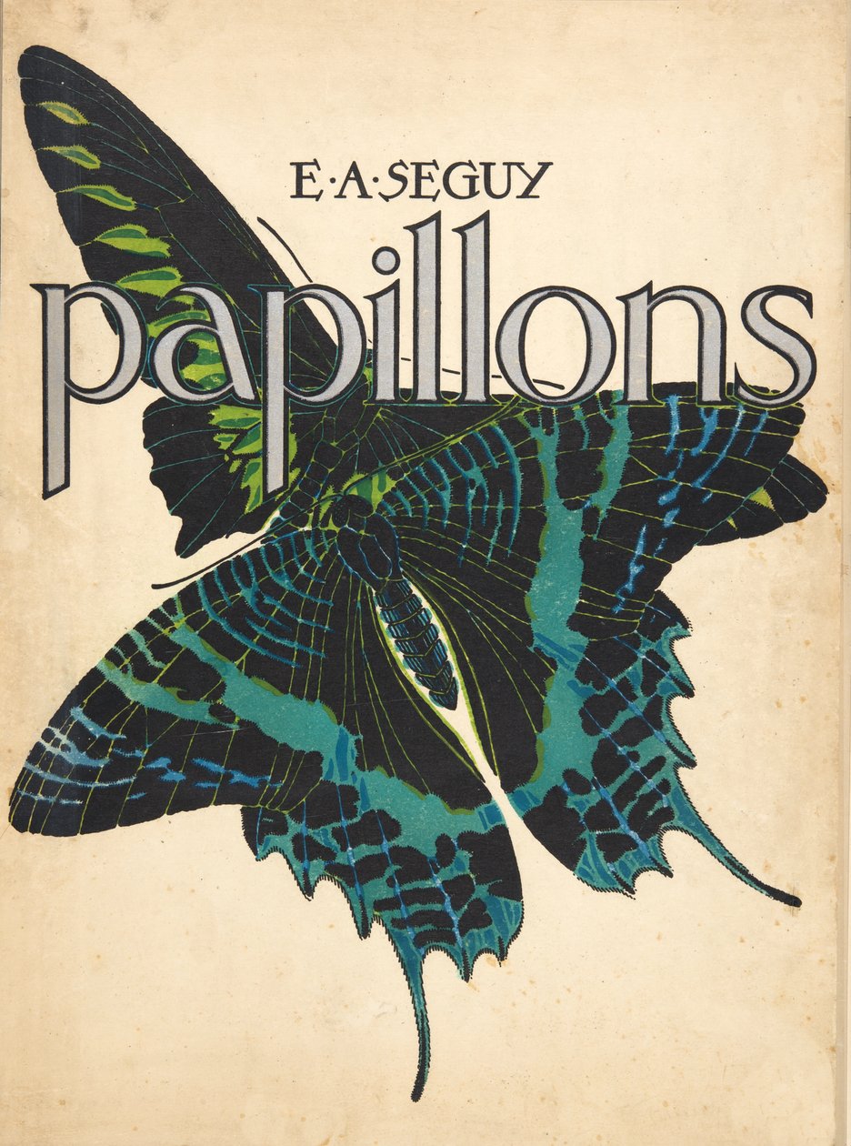 Elülső borító a Butterflies, kocsma. 1925 (sablonnyomat) alkotó: Émile Allain Séguy