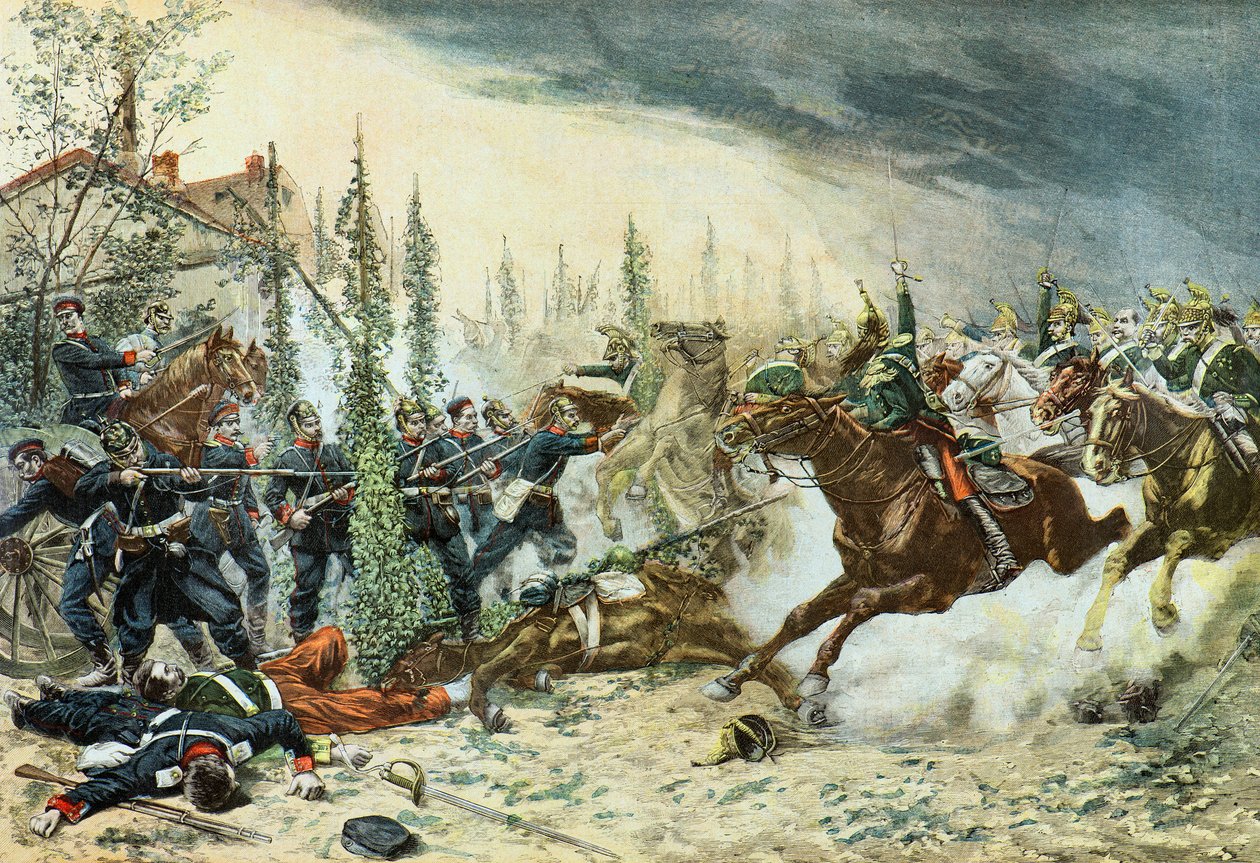 Francia sárkányok támadása a gravelotte-i csatában alkotó: Emile (after) Brisset