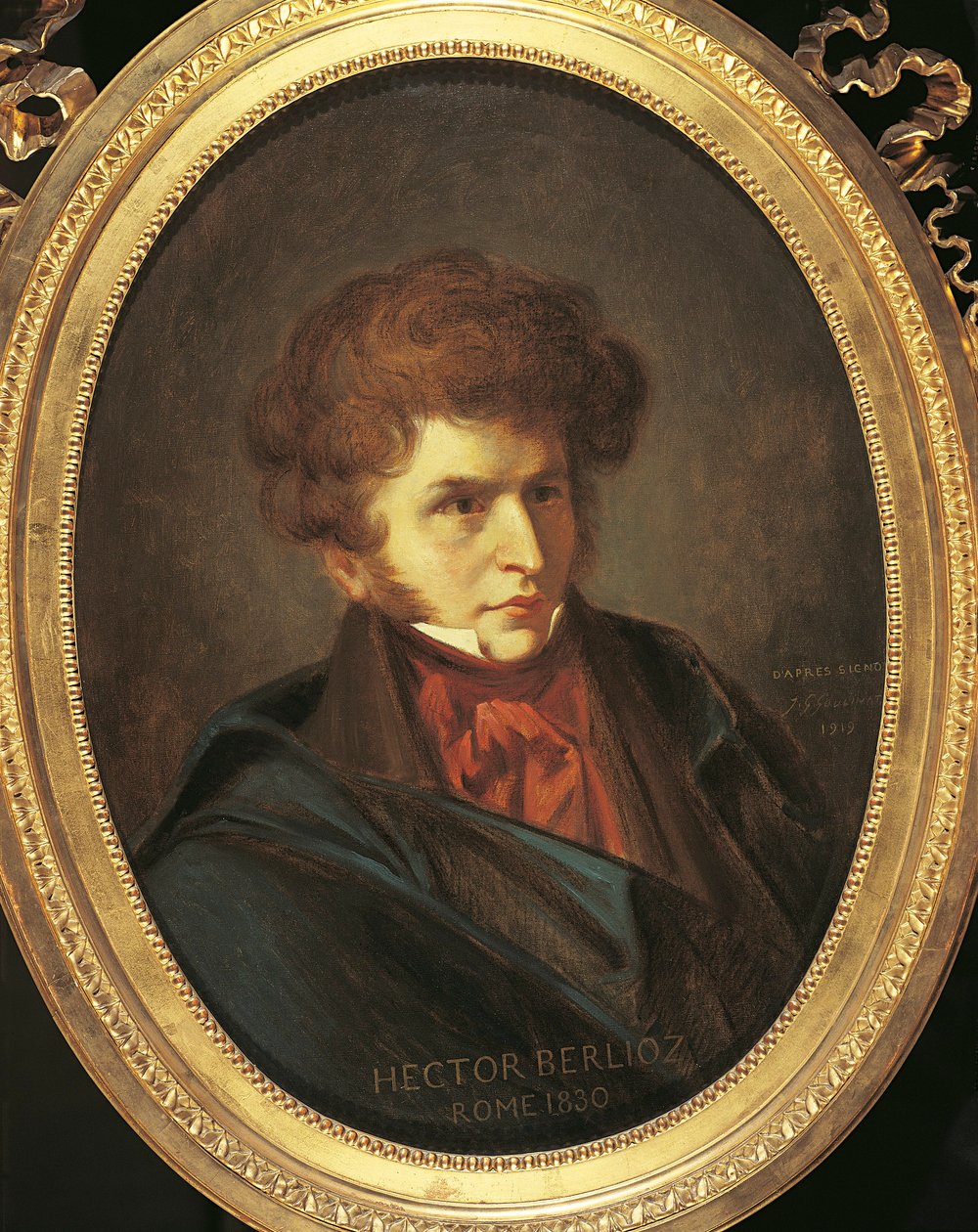 Franciaország, La-Cote-Saint-Andre, Hector Berlioz portréja alkotó: Emile (after) Signol