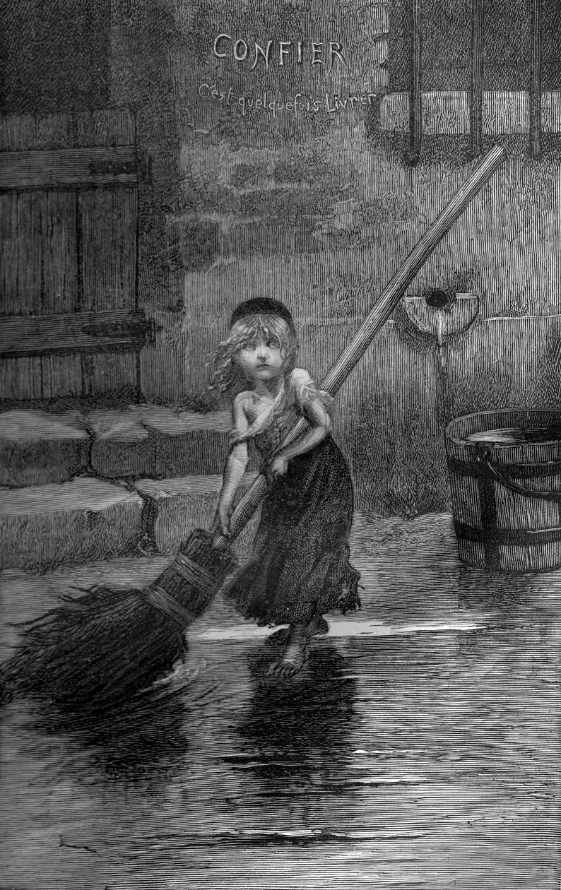 Cosette, illusztráció Victor Hugo „Les Miserables” című művéből alkotó: Emile Antoine (after) Bayard
