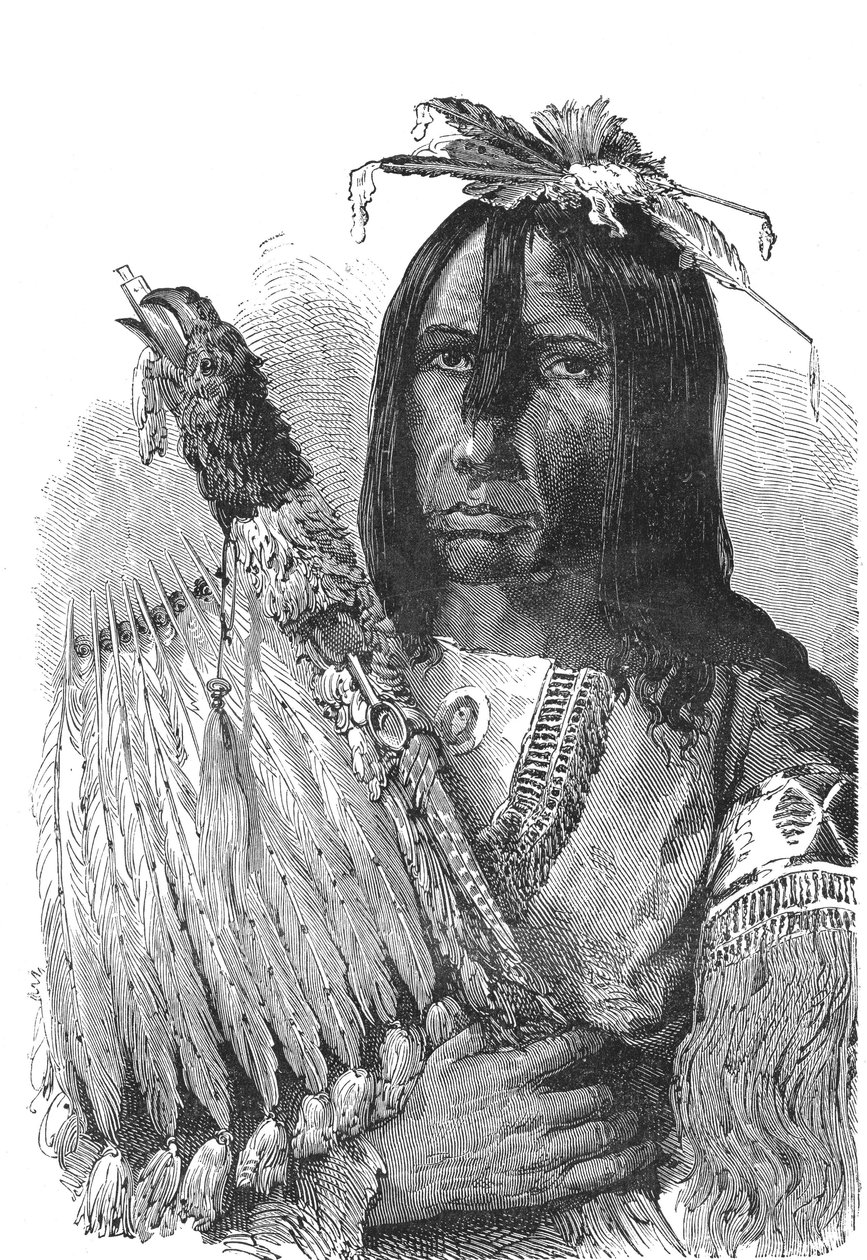 A CREEKS indiánok vezetője, az Egyesült Államok délkeleti részéből. alkotó: Emile Antoine Bayard