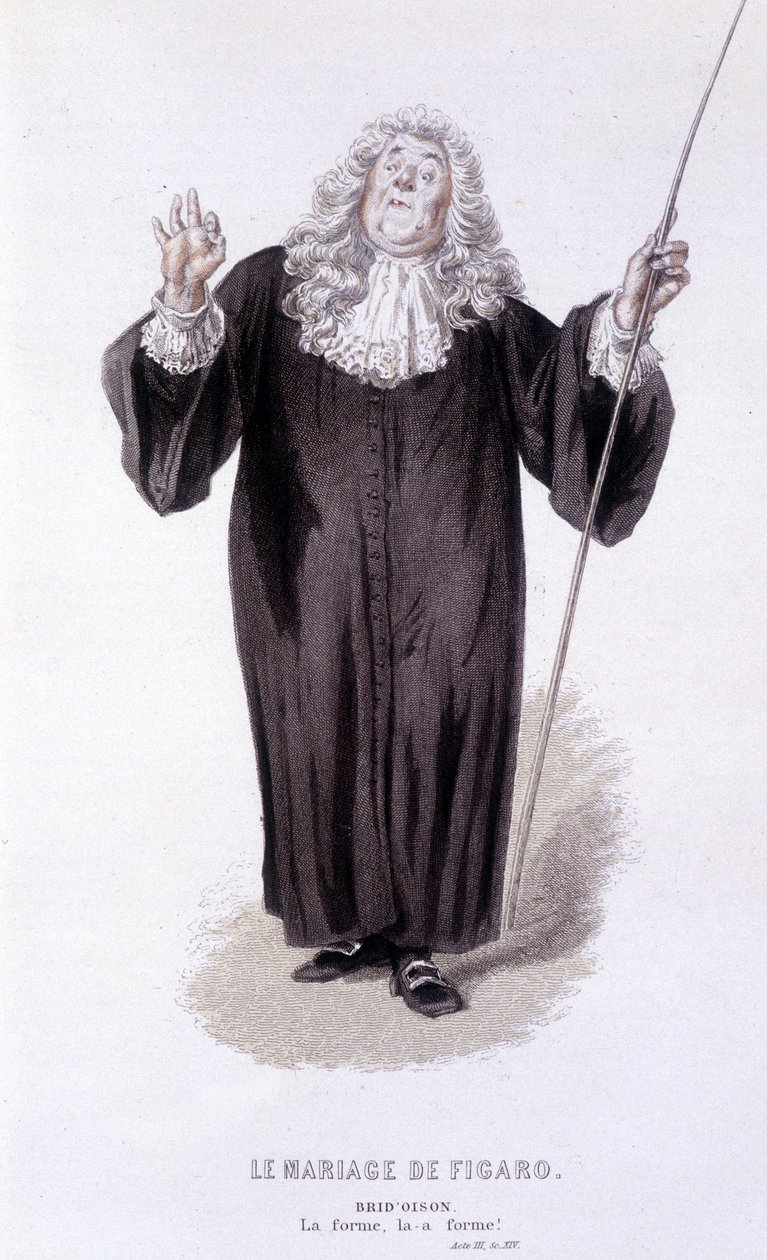 Beaumarchais (1732-1799) teljes munkája, Edouard Fournier. Emile Bayard rajza. Szerk. Laplace, Sanchez et Cie, Párizs 1876. Ez Brid