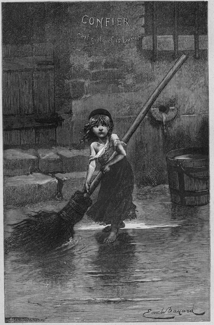 Cosette, illusztráció Victor Hugo „Les Miserables” című művéből alkotó: Emile Antoine Bayard
