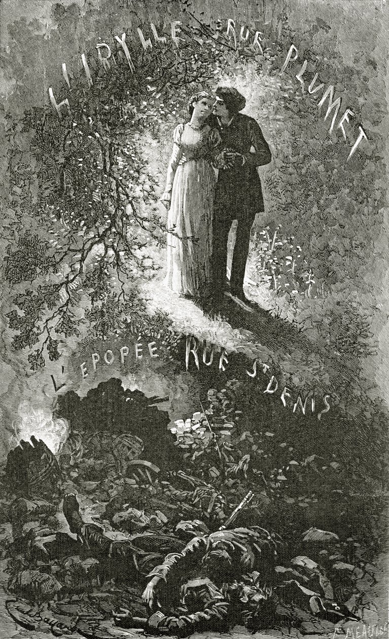Marius és Cosette, 19. század (bw-metszet) alkotó: Emile Antoine Bayard