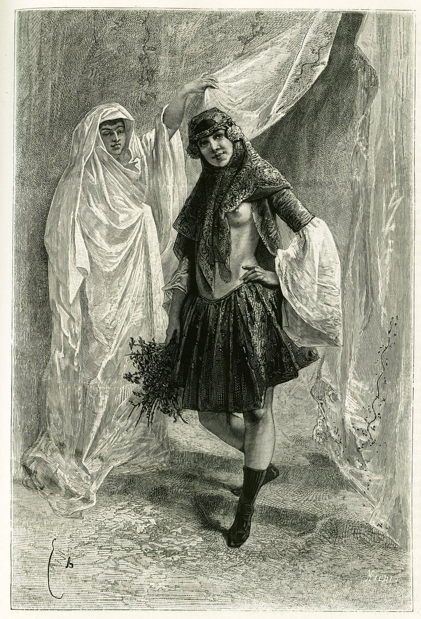 Ziba Khanoum, perzsa hercegnő portréja. E.Bayard metszete egy fénykép után a „Persia, Chaldee és Susiane” 1881-1882-es történetének illusztrálására, Jane Dieulafoy (született: Magre) alkotó: Emile Antoine Bayard