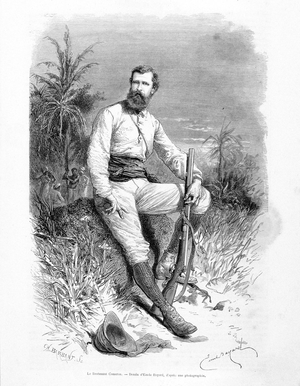 Verney Lovett Cameron (1844-1894) brit hadnagy és felfedező portréja alkotó: Emile Antoine Bayard