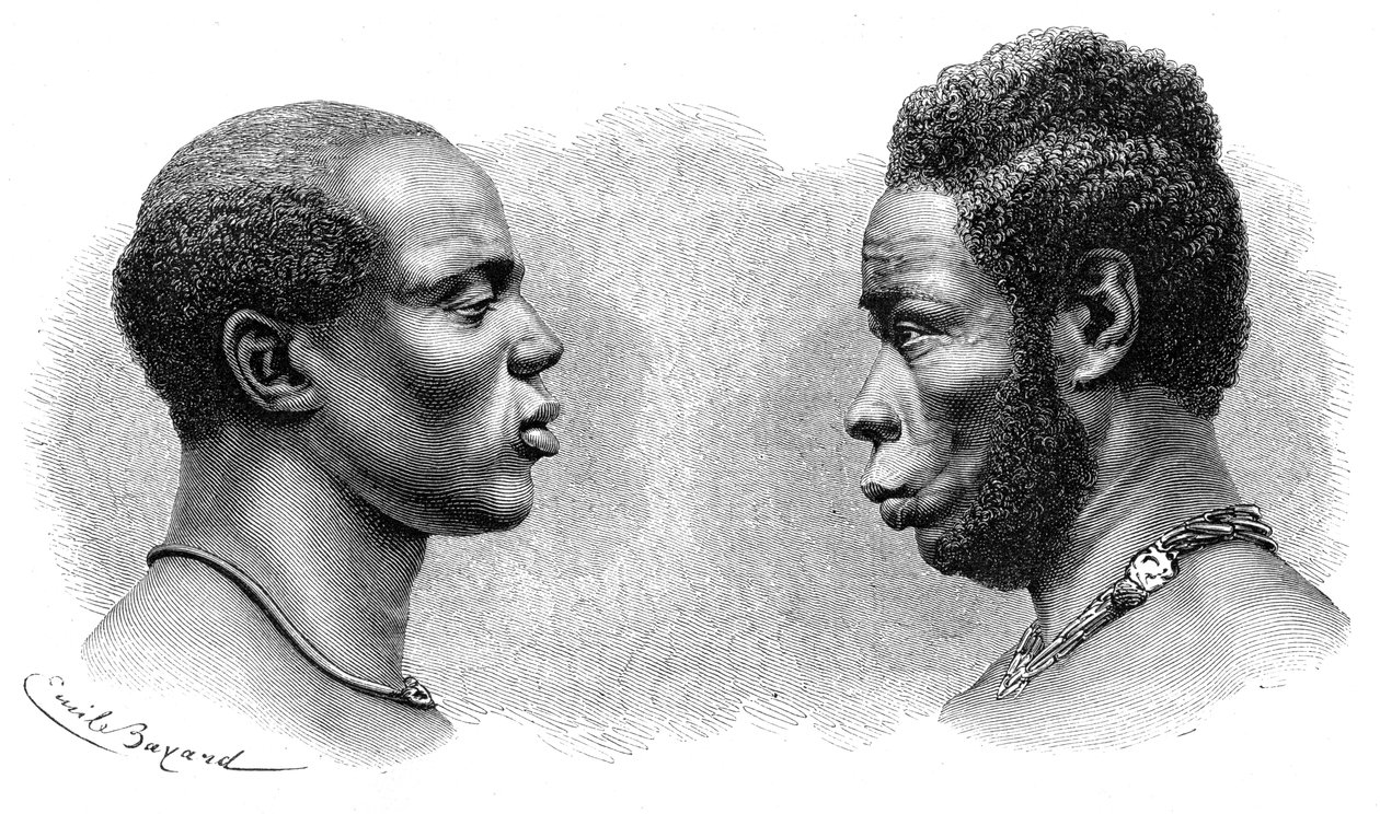 Két férfi Francia Guineából, 1850-1890. alkotó: Emile Antoine Bayard