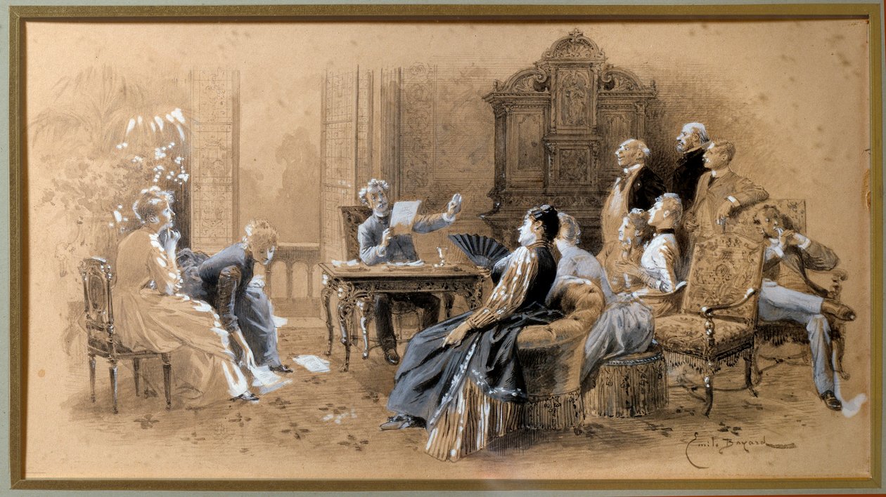 Ifj. Alexandre Dumas (1824-1895) író, aki Emile Bayard (1837-1891) Lavis d