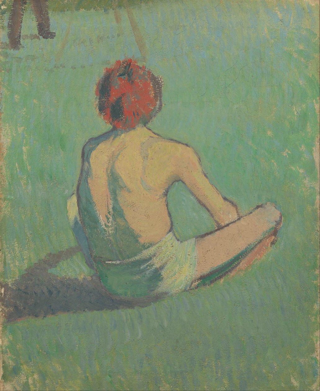 Fiú ül a fűben alkotó: Emile Bernard