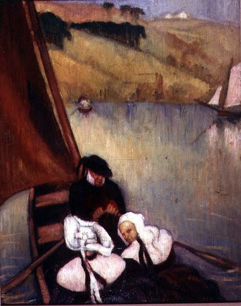 Breton nők egy komphajón, 1900 körül (olaj, vászon) alkotó: Emile Bernard