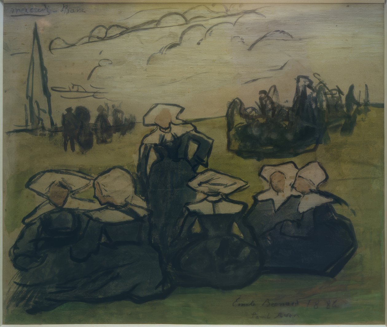 Breton nők a réten alkotó: Emile Bernard