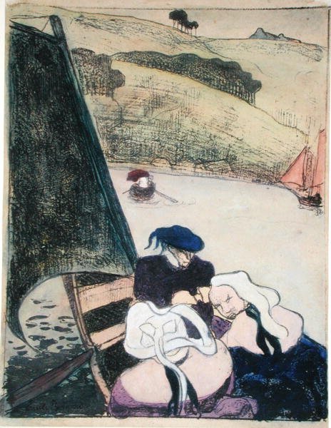Bretons in a Boat, a "Les Brettoneries" sorozatból alkotó: Emile Bernard