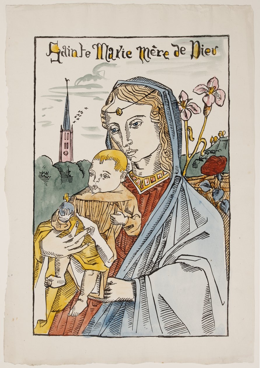 Szűz Mária Istenanya egy liliommal alkotó: Emile Bernard