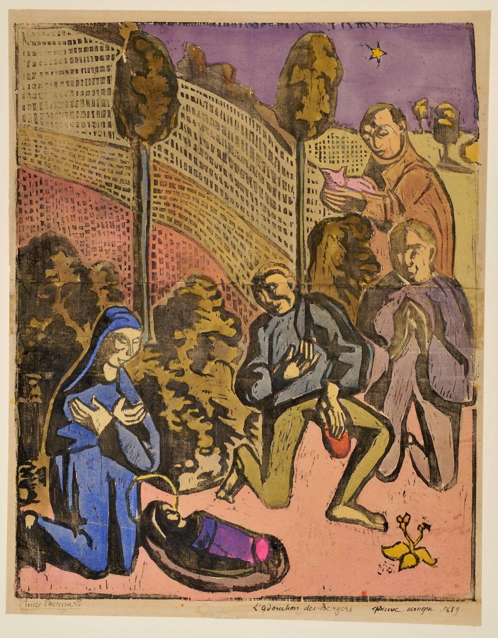 Die Anbetung der Hirten alkotó: Emile Bernard