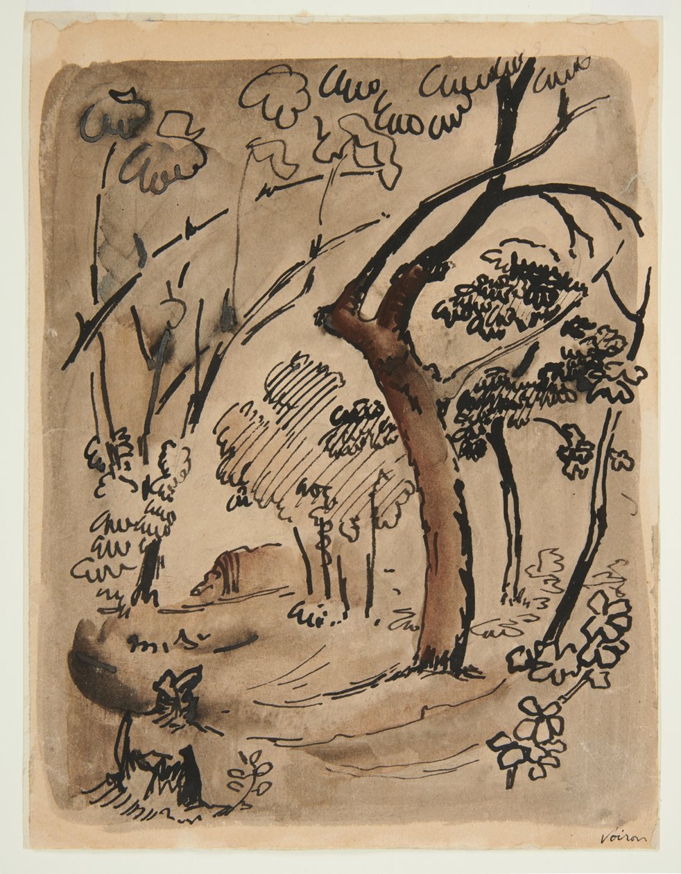 Tájkép fákkal, 1890-95 körül (toll és tus, papír) alkotó: Emile Bernard