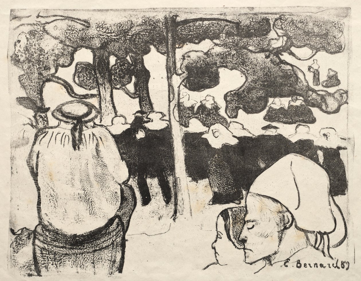 Les Bretonneries: Esküvő Bretagne-ban (La Noce en Bretange) alkotó: Emile Bernard