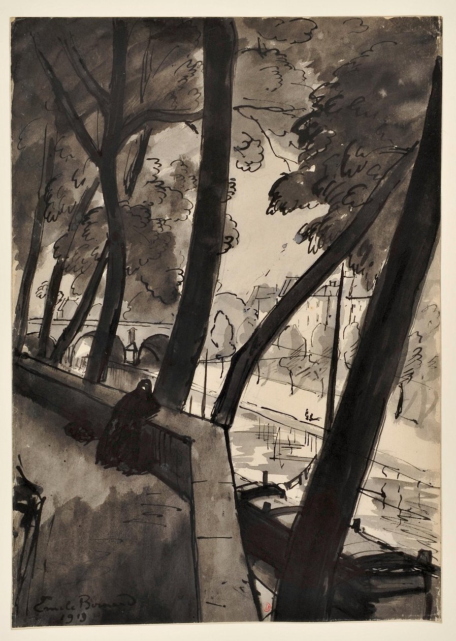 A rakpartok: [A Szajna a Pont-Marie-nál] alkotó: Emile Bernard
