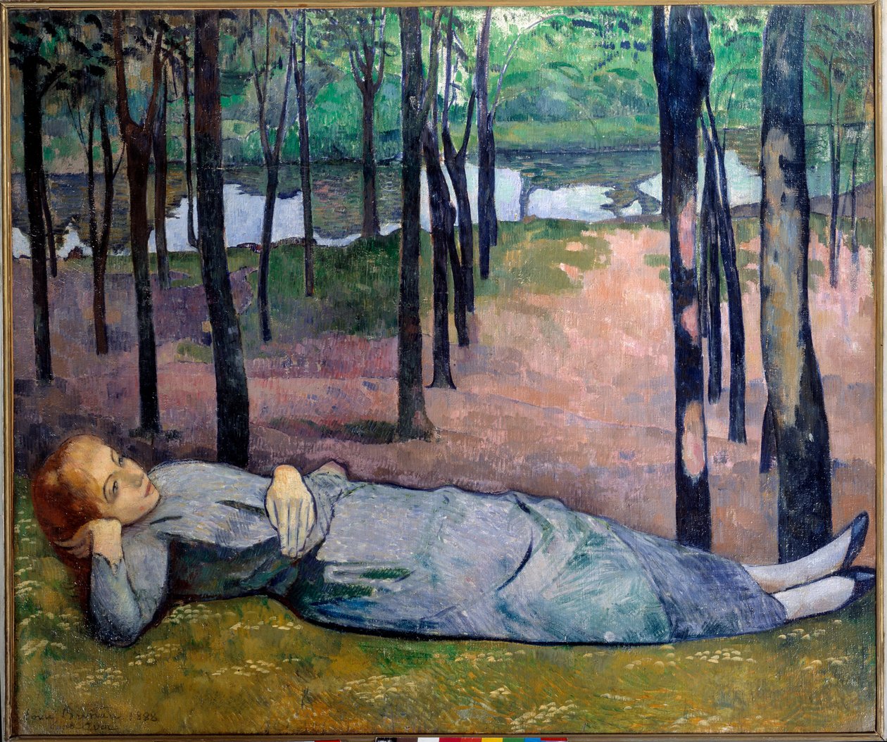Madeleine (1871-1895) a szerelem fájában. Egy erdőben fekvő félelmetes nő portréja. Emile Bernard festménye (1868-1941) alkotó: Emile Bernard