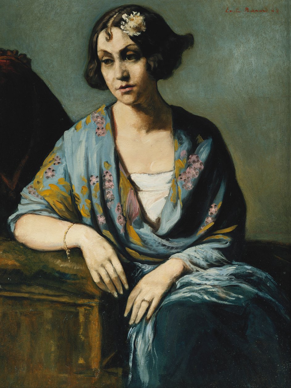 Könyökére támaszkodó fiatal nő portréja; Egy ferde fiatal lány portréja, 1928 alkotó: Emile Bernard