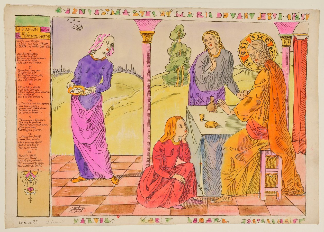 Szent Márta és Mária Jézus Krisztus előtt alkotó: Emile Bernard