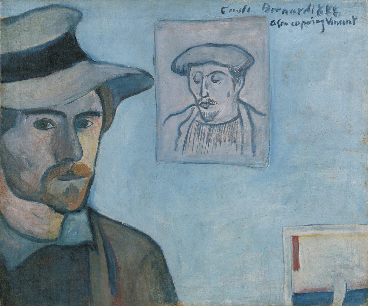 Önarckép Gauguin portréjával, 1888 alkotó: Emile Bernard