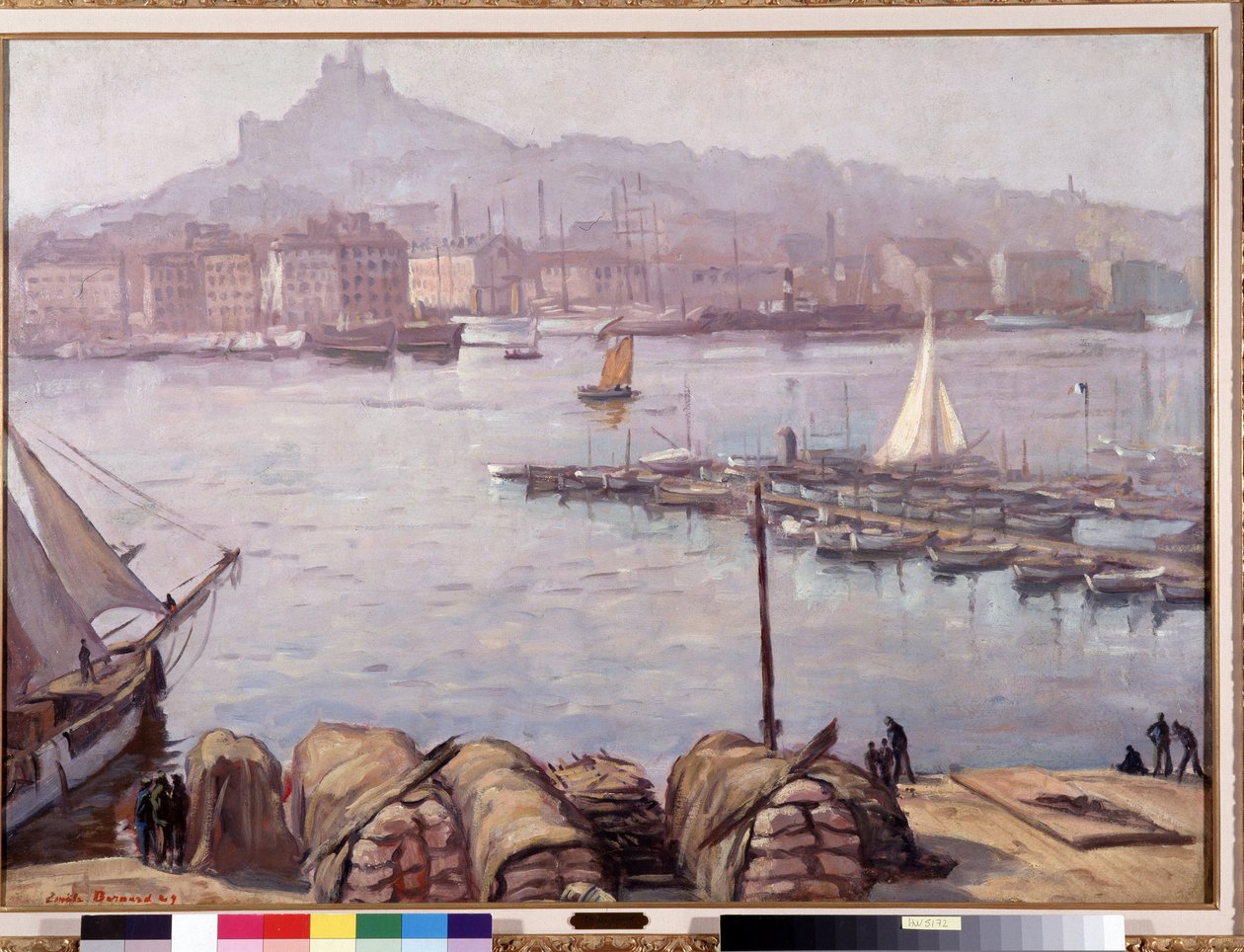Marseille régi kikötője és Notre-Dame-de-la-Garde (Notre-Dame-de-la-Garde), más néven a Jó Anya”” Emile Bernard (1868-1941) festménye 1929 Dim. 77,5x107 cm Kötelező megemlítés: Gyűjtemény alapítványi üdvözlete Provence, Marseille alkotó: Emile Bernard
