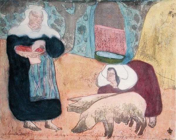 Nők disznókkal alkotó: Emile Bernard