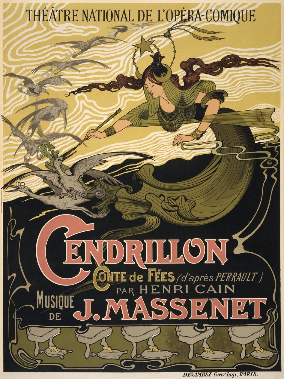 Az Opera Cendrillon plakátja, Jules Massenet, 1899 alkotó: Émile Bertrand