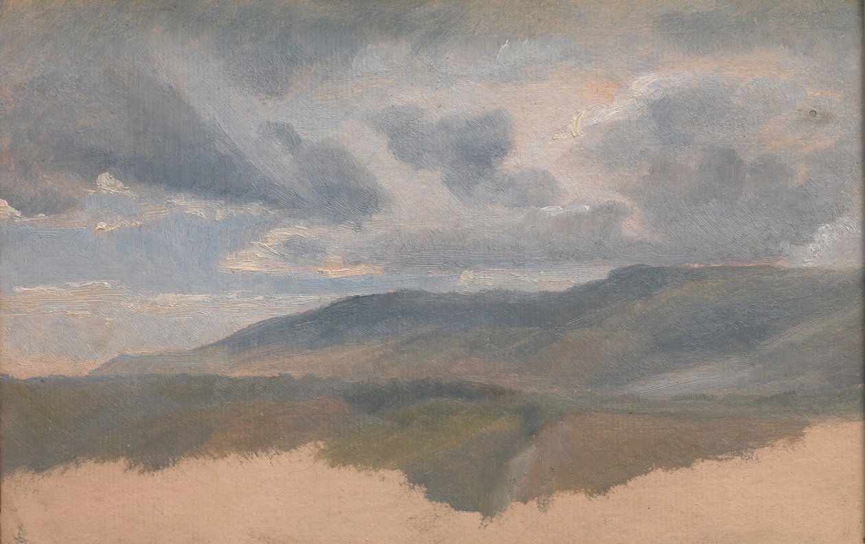 Tájtanulmány felhőkkel, kb. 1829-31. alkotó: Emile Charles Joseph Loubon