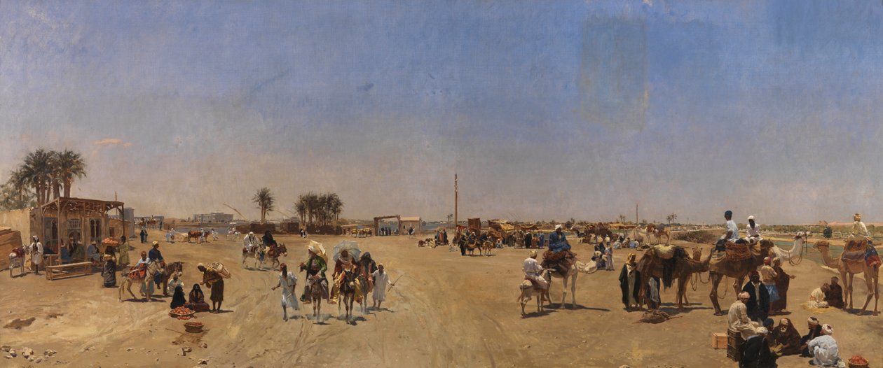 A Qasr al-Nil híd Kairóban alkotó: Emile Charles Wauters